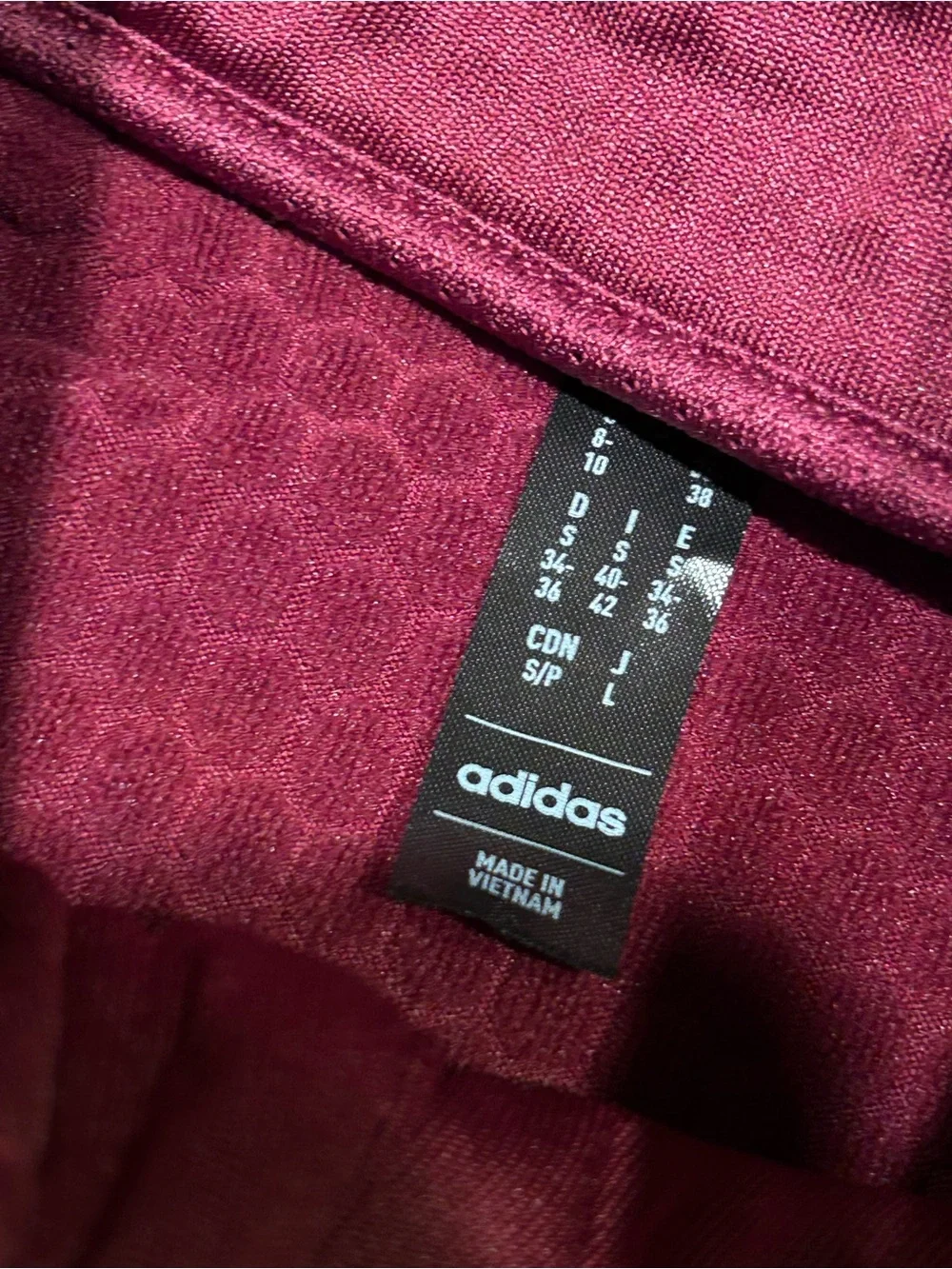Adidas Terrex Womens Burgundy Maroon Full Zip Grid Fleece Jacket⁠